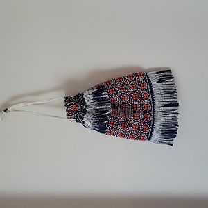 Hong Kong Beaded Drawstring Handbag Vintage Boho